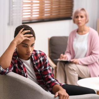 teenager advised by a professional